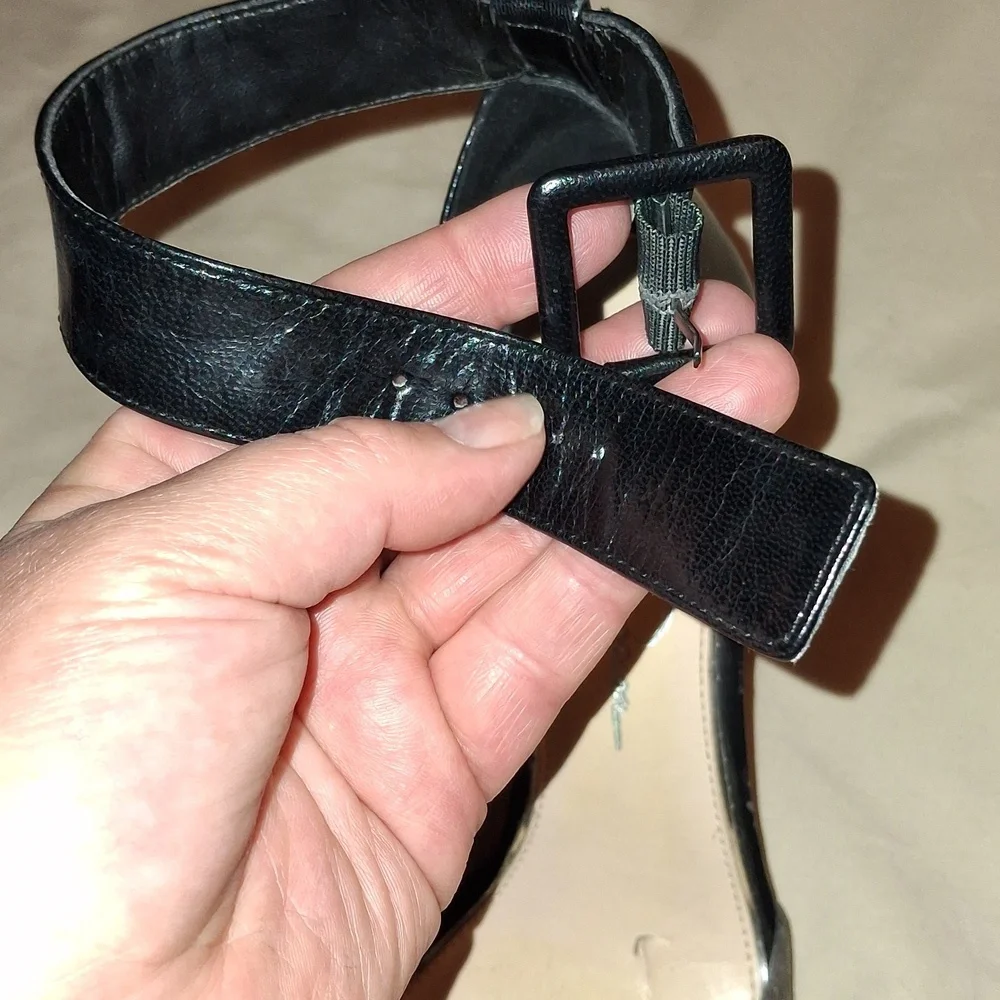 Jessica Simpson Gray And Black Ankle Strap Heels - Picture 8 of 9